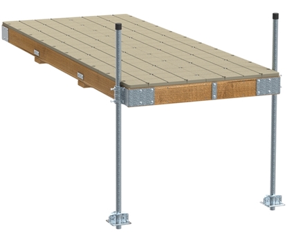 Show details for Wood Frame Stationary Dock Kit w/Resin Top - 4'x10' - Pre-Built Picture of Wood Frame Stationary Dock Kit w/Resin Top - 4'x10' - Pre-Built