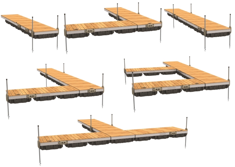 Different ways to assemble an aluminum floating dock