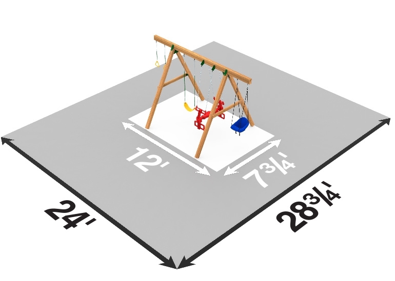 Picture of Horizon Silver Quick Assemble Wooden Swingset