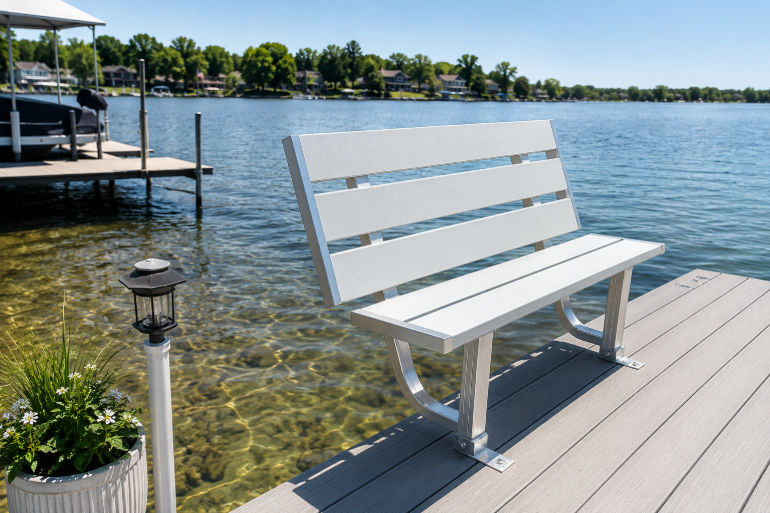 Picture of 4' Bench Kit With White Panels For 4' Dock