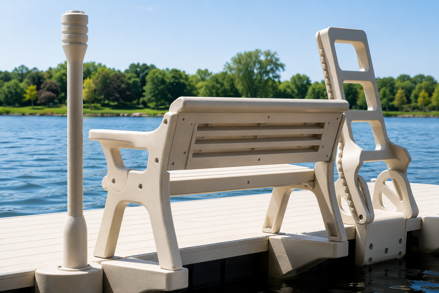 Picture of 4' Pebble Beach Wave Dock Bench