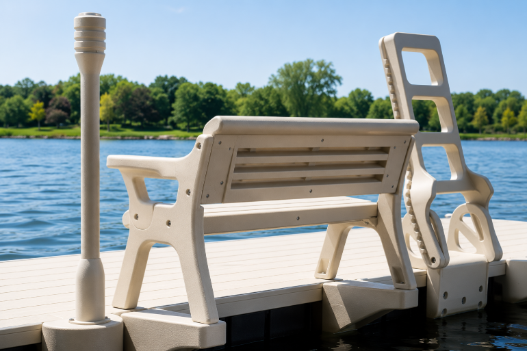Picture of 4' Pebble Beach Wave Dock Bench